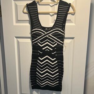 Arden B Monochrome Striped Knit Top